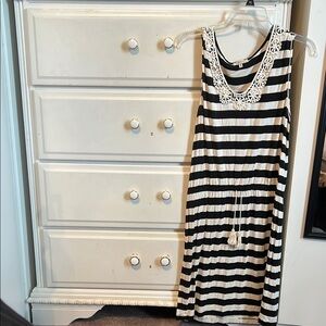 Max Studio Black and White Striped Dress